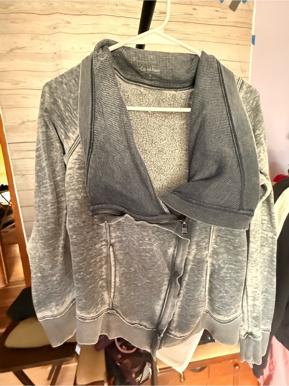 Calvin Klein Performance Gray Waffle-Knit Pullover